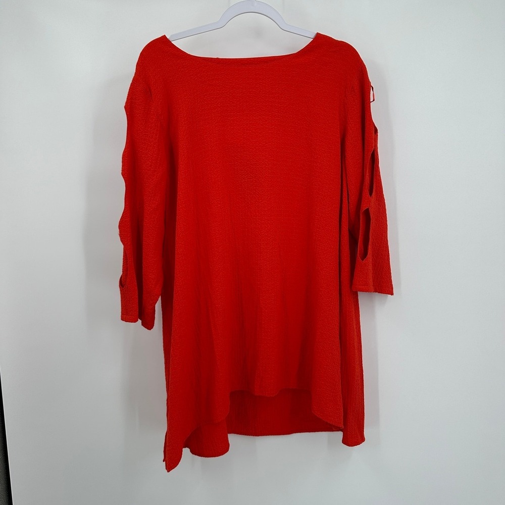 Ali Miles Womens Lagenlook Tunic Top Size XL Artsy Minimalist Flowy Bright